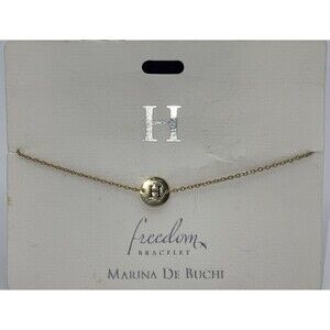 Marina De Buchi Gold Tone Initial ￼Letter H Freedom Bracelet New